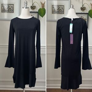 NWT Truly Poppy Stitch Fix Black Trumpet Sleeve Dress S